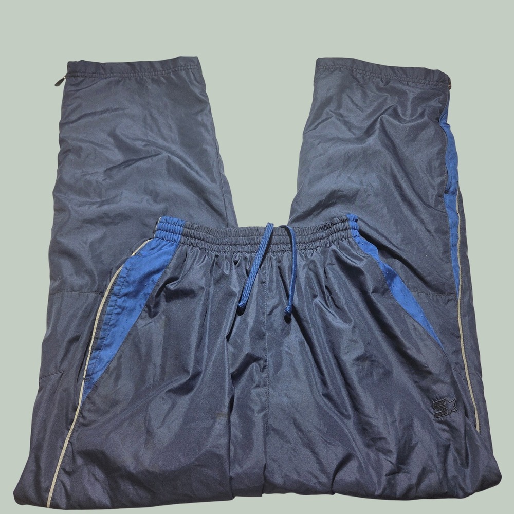 Vintage Starter Track Pants Mens Small Midnight Navy Baggy Skater Windbreaker